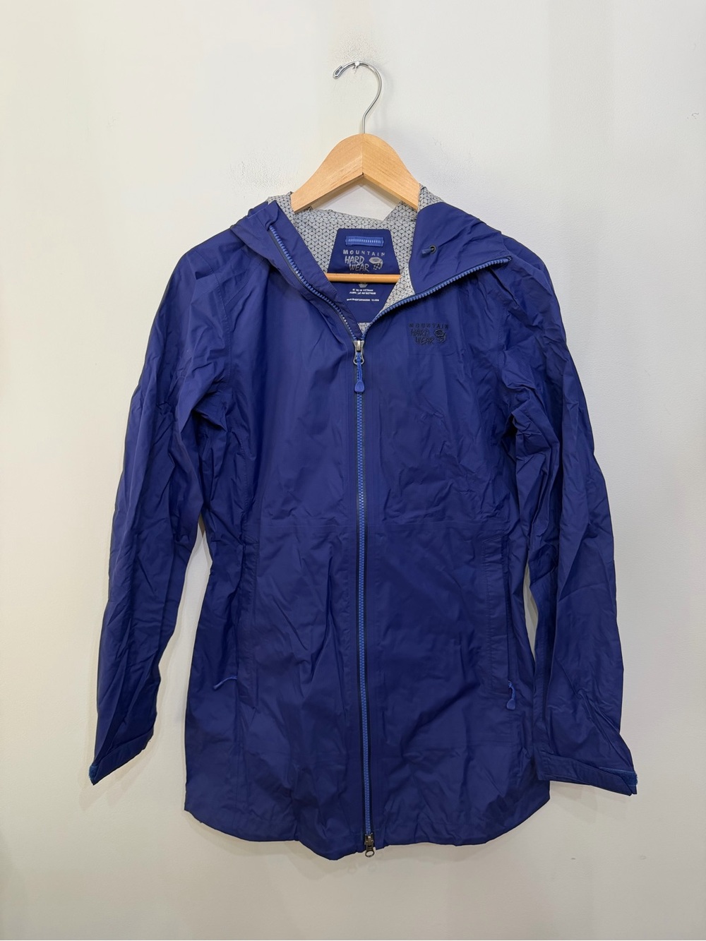 Mountain Hardwear Finder Parka Full Zip Longline Rain Jacket Coat Blue Women’s M